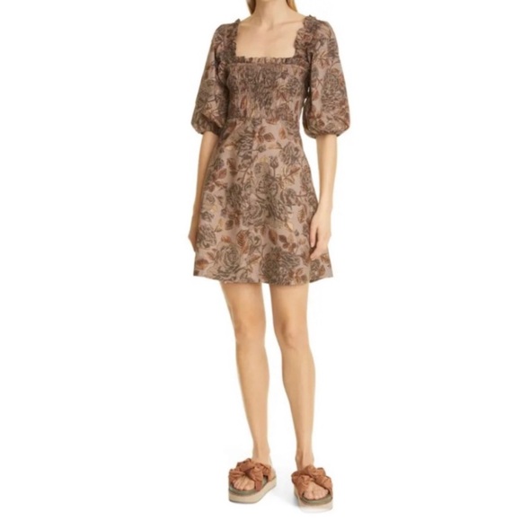 Ganni brown floral dress - Picture 2 of 5
